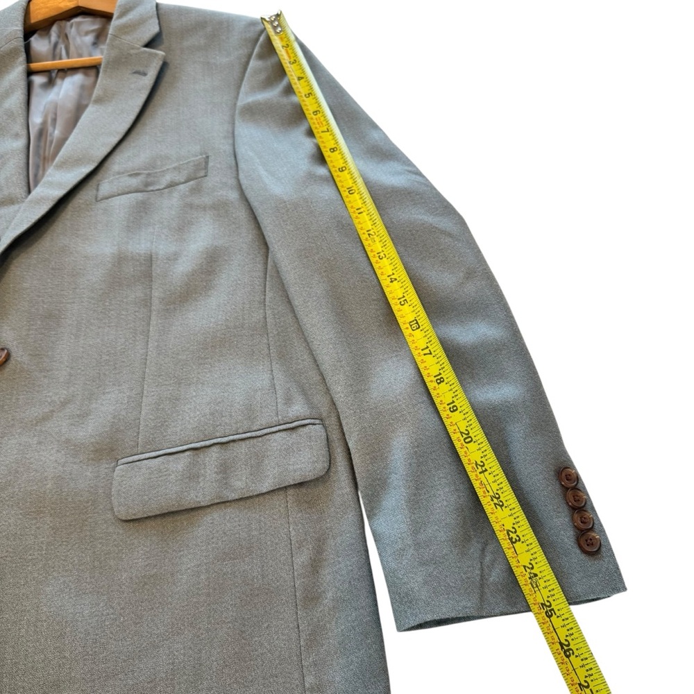 Ralph Lauren Men 44R Wool/Silk Blend Gray Blazer Sport Jacket Single Breasted - Picture 14 of 14